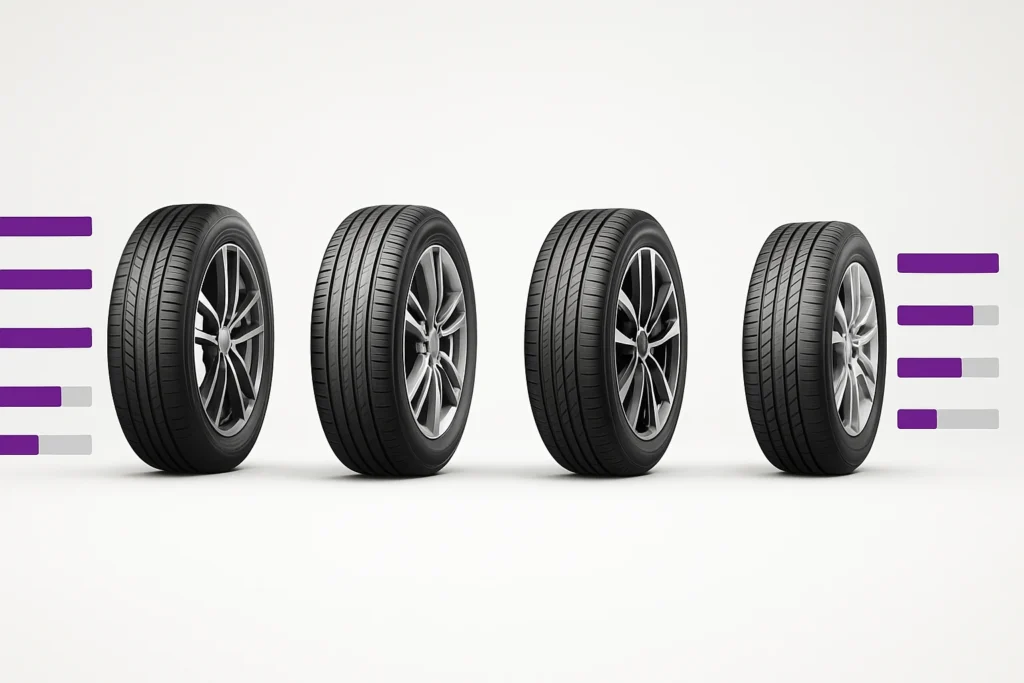 Illustrative image of Nexen tires for sedans, engineered for performance and comfort.